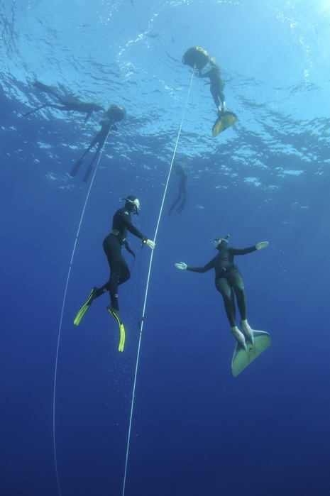 skin diving Freedivers, Symi, Aegean Sea, Greece, Europe