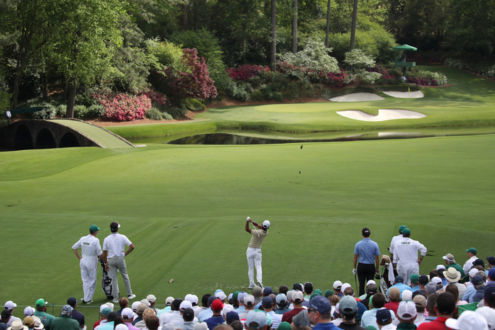 2019 Masters Day 1 Japan s Satoshi Kodaira hits his tee shot on the 12th hole during the first round of the 2019 Masters golf tournament at the Augusta National Golf Club in Augusta, Georgia, United States of America, on April 11, 2019.  Photo by Koji Aoki AFLO SPORT 