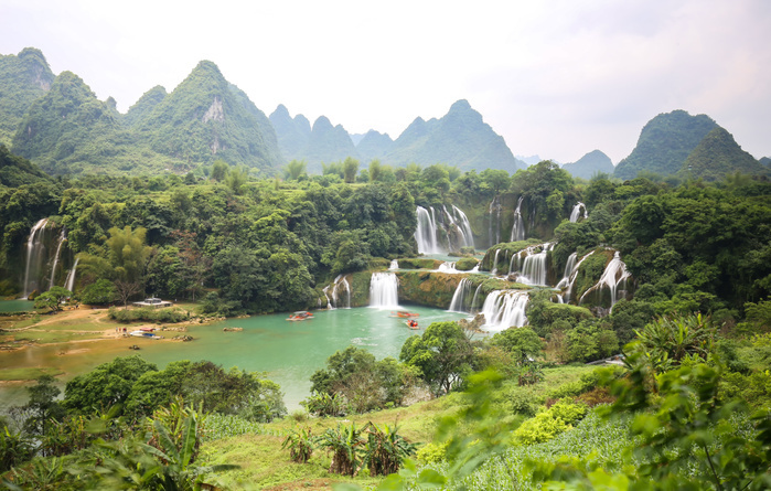 China Vietnam border area De Tian Waterfall Detian Falls China