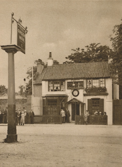  The Green Man at Putney Heath , c1935. Creator: Unknown.  The Green Man at Putney Heath , c1935. The Green Man public house in south west London, parts of which date back to c1700. The pub was supposedly frequented by highwaymen who preyed on the intoxicated as they went home, and was also a popular place for participants before or after a duel on nearby Putney Heath. From  quot Wonderful London, Volume 1 quot , edited by Arthur St John Adcock.  The Fleetway House, London, c1935 