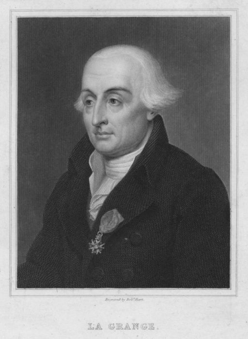  La Grange , c1833. Creator: Robert Hart.  La Grange , c1833. Portrait of French mathematician Joseph Louis Lagrange  1736 1813 ,  From a Bust in the Library of the Institute of France . Lagrange is best known for his work on theoretical mechanics. In 1787 he published what is regarded as his masterpiece,  Mecanique Analytique , a work consisting purely of algebraic operations without any explanatory diagrams or information.  William S Orr  amp  Co .