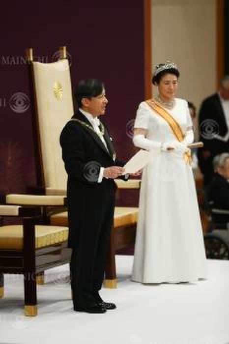 The new Emperor of Japan and the new Empress Masako deliver their speeches at the  Post accession Asami Ceremony. The new Emperor of Japan and the new Empress Masako deliver their speeches at the  Asami Ceremony after Accession to the Throne  at the  Pine Room  of the Imperial Palace, May 1, 2019, 11:14 a.m. Photo by Junichi Sasaki