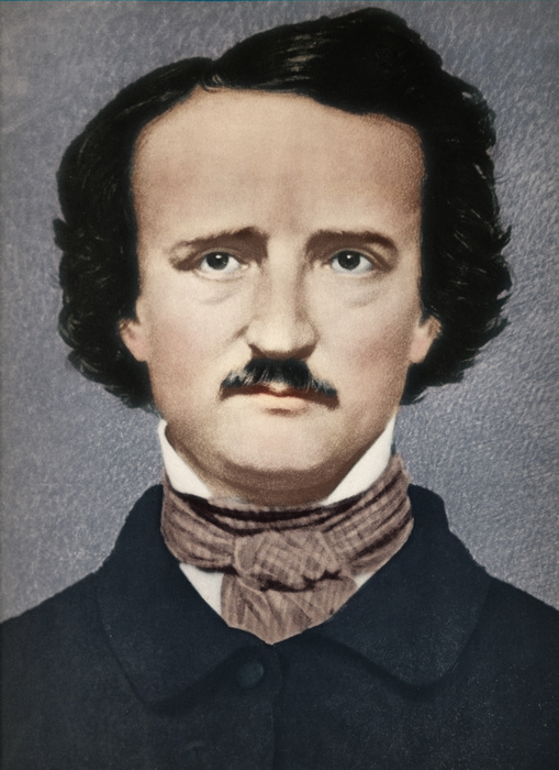 Edgar Allan Poe  date unknown   Edgar Allan Poe , c1840,  1939 . Edgar Allan Poe  1809 1849 , American author and poet. From Verve   Nos. 5 6, July October 1939.  Verve, France, 1939 .  Colorised black and white print .