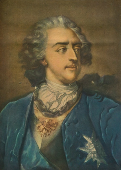 'Louis XV, King of France', 1739, (1913). Louis XV (1710-1774), Bourbon King of France from 1st September 1715 to 10th May 1774. After Nicholas Blakey (died 1758). From French Colour-Prints of the XVIII Century. [William Heinemann, London, 1913]
