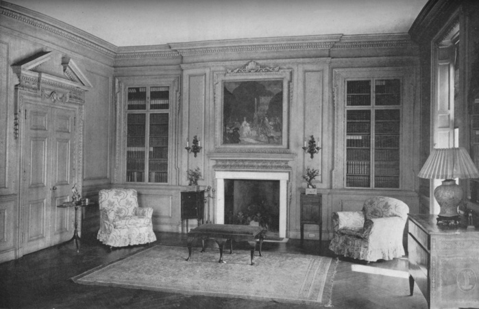 Living room, house of Mrs Arthur Ryerson, Chicago, Illinois, 1922. Emily Ryerson was the wife of Arthur Larned Ryerson, a Chicago businessman. She survived the sinking of the 'Titanic', but her husband lost his life in the disaster, refusing to take a place in a lifeboat until all the women and children had been saved. Tragically, the couple had been travelling back to America from Europe to attend the funeral of their son, Arthur Jr, who had been killed in a car crash. From The Architectural Forum Volume XXXVI. [Rogers and Manson, New York, 1922]