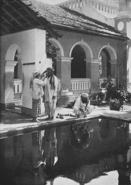 'Religious Preparations at the Mosque', c1890, (1910). From The Hundred Best Views of Ceylon. [Plâté Ltd, Colombo, Kandy & Nuwara Eliya, 1910]