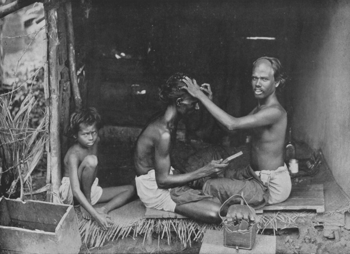 'A Ceylon Shave', c1890, (1910). From The Hundred Best Views of Ceylon. [Plâté Ltd, Colombo, Kandy & Nuwara Eliya, 1910]