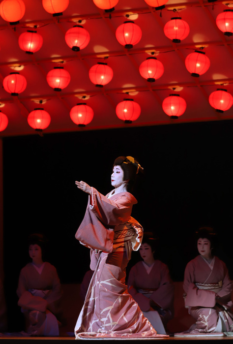 Geisha perform traditional dances at their dress rehearsal for the Azuma Odori dance performance May 22, 2019, Tokyo, Japan   Japan s geisha performs Japanese traditional dance and drama for the 95th annual Azuma Odori dance performance at their dress rehearsal at the Shimbashi Enbujo theatre in Tokyo on Wednesday, May 22, 2019. Geisha will perform four day, 10 performances from May 23 through 26.     Photo by Yoshio Tsunoda AFLO 