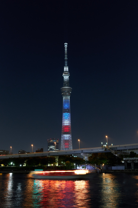 U.S. President Trump visits Japan, Sky Tree to be colored the Stars and Stripes Tokyo Skytree tower is lit up with the colors of the Stars and Stripes as U.S. President Donald Trump begins a four day state visit to Japan on Saturday, May 25, 2019.  Photo by Naoki Morita AFLO 
