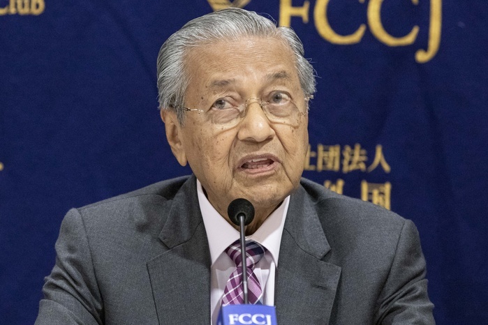 Prime Minister of Malaysia Mahathir bin Mohamad speaks at FCCJ May 30, 2019, Tokyo, Japan   Prime Minister of Malaysia Mahathir bin Mohamad speaks during a news conference at The Foreign Correspondents  Club of Japan  FCCJ  in downtown Tokyo. Mahathir bin Mohamad, known informally as Dr. M, answered questions from the press at FCCJ in the afternoon, after participated in the 25th International Conference on The Future of Asia this morning.  Photo by Rodrigo Reyes Marin AFLO 