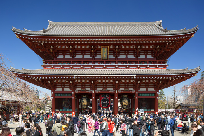 Hozomon Gate and Five-story Pagoda of Sensoji Temple, Tokyo