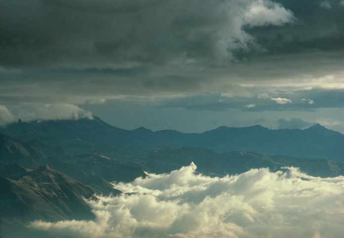 Layers of stratus cloud photographed from the Basque de Pongo, Cuenca, Ecuador.