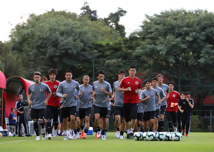 2019 Copa America Japan National Team Practice Japan national team Japan team group  JPN , June 13, 2019   Football   Soccer : Japan National Team Training Session ahead of the Copa America group stage match against Chile in Sao Paulo, Brazil, Japan,  Photo by AFLO 