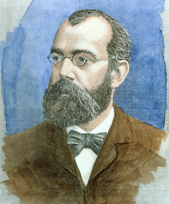 Roberto Koch  Date unknown   Robert Koch. Coloured portrait of the German bacteriologist Robert Koch  1843 1910 . Along with Louis Pasteur, Koch is considered the founder of modern medical bacteriology. His techniques for cultivating bacteria both in liquid and solid media and his use of stains, enabled him to study the life cycles of bacteria in laboratory conditions. As a result he was able to isolate the specific bacteria responsible for certain diseases. The high point of his career was the identification in 1882 of Mycobacterium tuberculosis, the bacteria responsible for tuberculosis. Koch was awarded the Nobel prize for medicine and physiology in 1905.