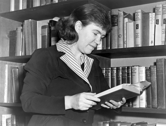 Margaret Mead (1901-1978), US anthropologist. Mead is known for her work on the tribal cultures in Samoa, Papua New Guinea and Bali. In the mid-1920s Mead studied tribal people in Samoa, and documented their adolescence and attitudes to sex. In Bali in the 1930s, she carried out a photographic study of the native people, and published over 35,000 images of them. Her studies of cultures supposedly free from sexual jealousy and violence led her to advocate changes in American society, and she spoke out against US isolationism. It is now thought by some that her idyllic descriptions of tribal life were based on misconceptions and hoaxes. Photographed between 1930 and 1950.