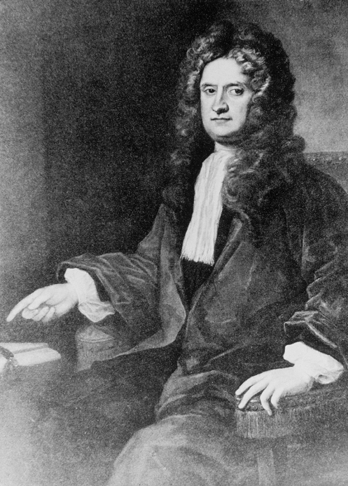 The World s Greatest Man Isaac Newton  Date unknown  Portrait in oils of Sir Isaac Newton  1642 1727 , English physicist and mathematician. Newton was educated at Grantham and at Trinity College, Cambridge. His most inspired science was conducted in 1665 6, including his invention of the calculus  both differential and integral , the binomial theorem and his law of universal gravitation. He was elected a Fellow of Trinity College in 1667, becoming Lucasian Proessor of Mathematics 3 years later. Following a visit by Halley in 1684, Newton wrote probably the most important scientific book of all time,  Philosphiae Naturalis Principia Mathematica . In this he described his three laws of motion by the calculus and by geometry.