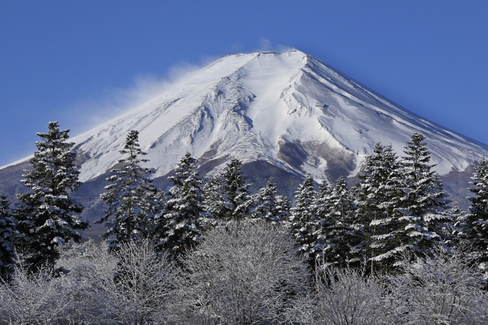 Mt. Fuji after snowfall in Shizuoka Prefecture