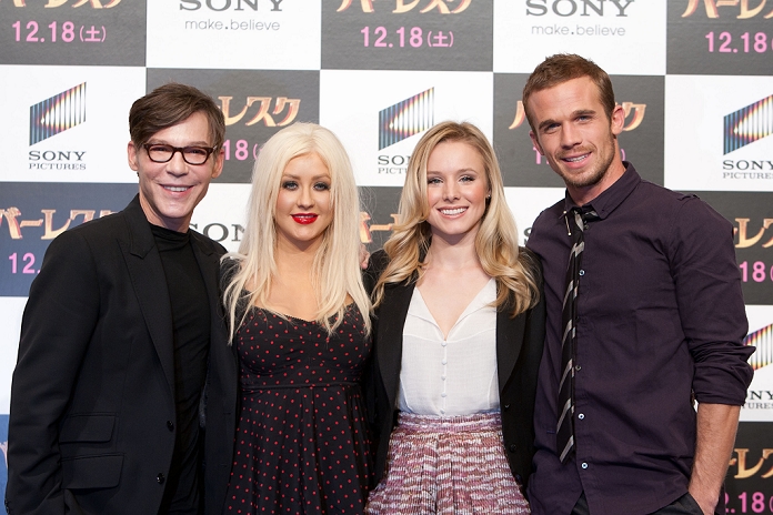 Steve Antin, Christina Aguilera, Kristen Bell and Cam Gigandet , Dec 06, 2010 : - Tokyo, Japan - (L-R) Steve Antin, Christina Aguilera, Kristen Bell and Cam Gigandet attend the press conference for 'Burlesque.' The movie will hit Japanese theaters on Dec. 18th.