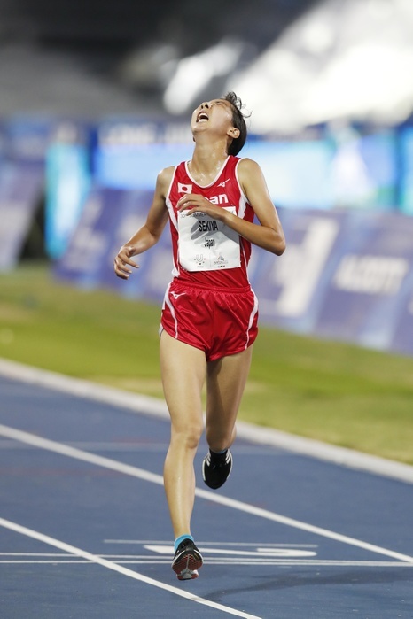 30th Summer Universiade 2019 Napoli Japan s Natsuki Sekiya finishes during the 30th Summer Universiade Napoli 2019 Athletics Women s 10000m Final at Stadio San Paolo in Naples, Italy, July 8, 2019.  Photo by AFLO SPORT 