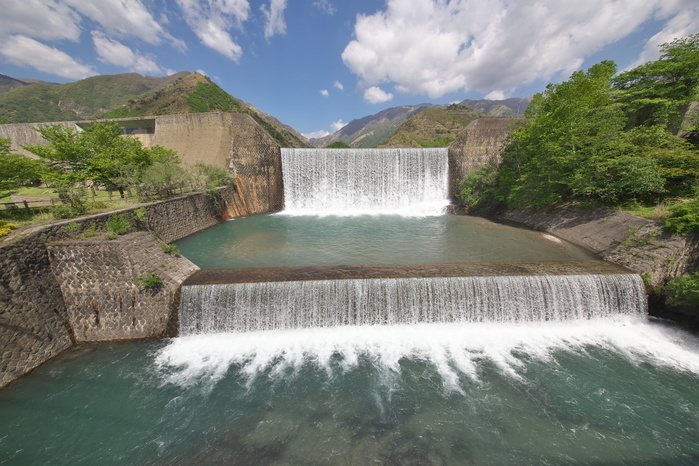 Ashio Erosion Control Weir, Tochigi Prefecture, Japan Upstream section Copper Water Park
