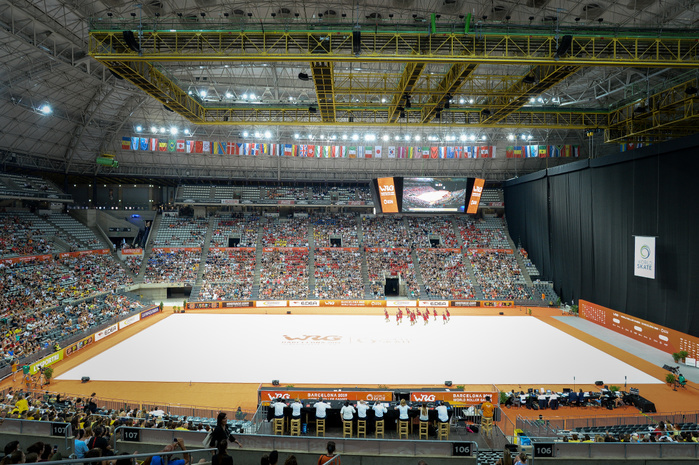 Artistic Roller Skating A panoramic view of Palau Sant Jordi at World Roller Games on July 14, 2019 Barcelona, Spain.  Photo by Raniero Corbelletti AFLO 