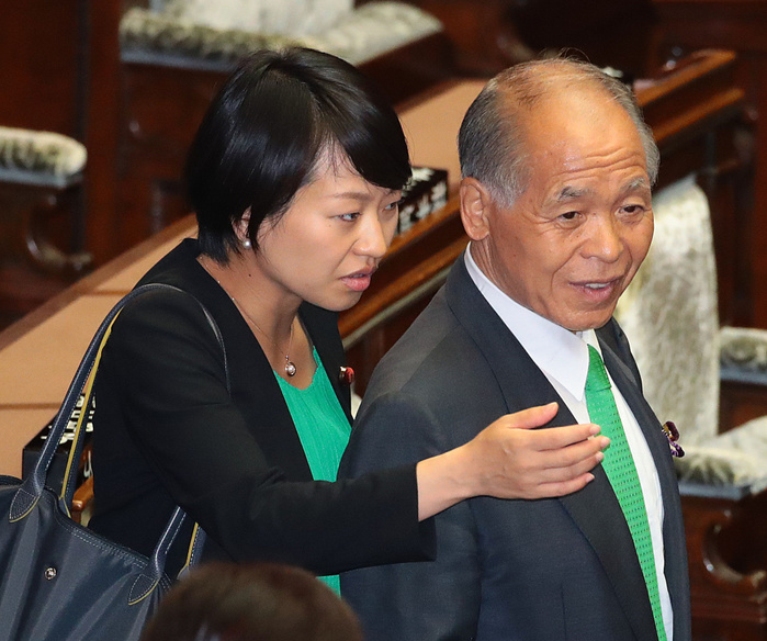 The 199th Extraordinary Session of the Diet convenes. House of Councilors member Muneo Suzuki and House of Representatives member Takako Suzuki look on at the opening ceremony of the 199th extraordinary session of the Diet, in the Diet on August 01, 2019.