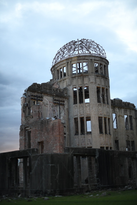Hiroshima Marks the 74th Anniversary of Atomic Bomb  HIROSHIMA, JAPAN   AUGUST 05: The Atomic Bomb Dome is seen at sunset in the Hiroshima Peace Memorial Park a day before the 74th anniversary of the bombing in Hiroshima, western Japan, August 5, 2019. The Genbaku Dome also known as the Atomic Bomb Dome is now a symbol for peace within the Hiroshima Peace Memorial Park. The building was one of the few left standing when the first atomic bomb  Little Boy  was dropped by the United States from the Enola Gay on August 6, 1945.  Photo: Richard Atrero de Guzman  AFLO  