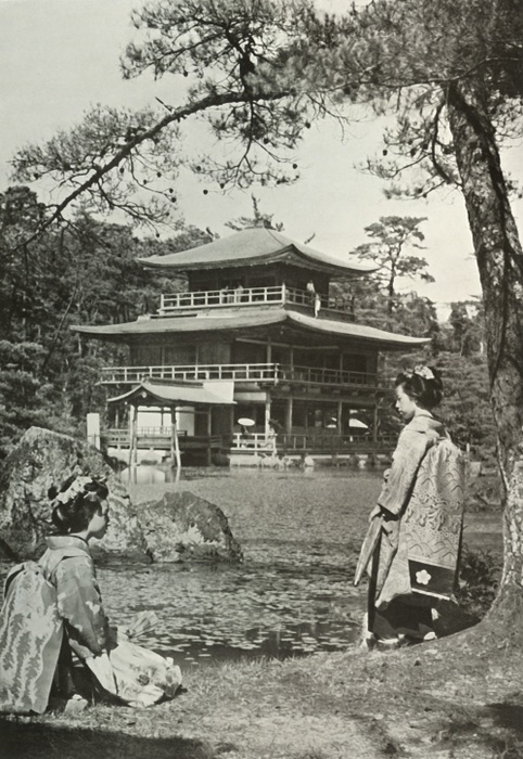  Kinkakuji  The Golden Pavilion  , 1910. Creator: Herbert Ponting.  Kinkakuji  The Golden Pavilion  , 1910. From In Lotus Land Japan, by Herbert G. Ponting, F.R.G.S.  Macmillan and Co., Limited, London, 1910 