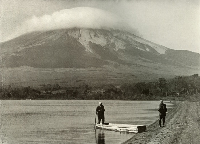  Fuji from  quot Three Days Moon Lake , 1910. Creator: Herbert Ponting.  Fuji from Three Days Moon Lake , 1910. Mika dzuki Kosui, or Three Days  Moon Lake near the village of Yamanakako. From In Lotus Land Japan, by Herbert G. Ponting, F.R.G.S.  Macmillan and Co., Limited, London, 1910 