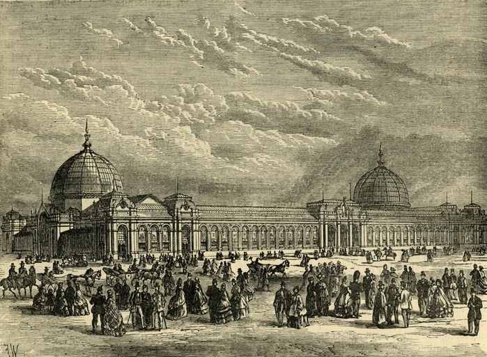  The International Exhibition of 1862 ,  c1876 . Creator: Unknown.  The International Exhibition of 1862 ,  c1876 . The Great London Exposition was a world fair held from 1 May to 1 November 1862 in South Kensington, on what is now Exhibition Road with buildings designed by Captain Francis Fowke. From Old and New London: A Narrative of Its History, Its People, and Its Places. The Western and Northern Studies, by Edward Walford.  Cassell, Petter, Galpin  Co., London, Paris  New York 