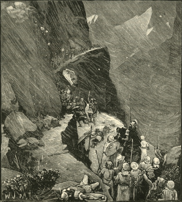  The Carthaginians Crossing The Alps , 1890.   Creator: Unknown.  The Carthaginians Crossing The Alps , 1890. From Cassell s Illustrated Universal History Vol. II   Rome, by Edmund Ollier.  Cassell and Company, Limited, London, Paris and Melbourne, 1890 