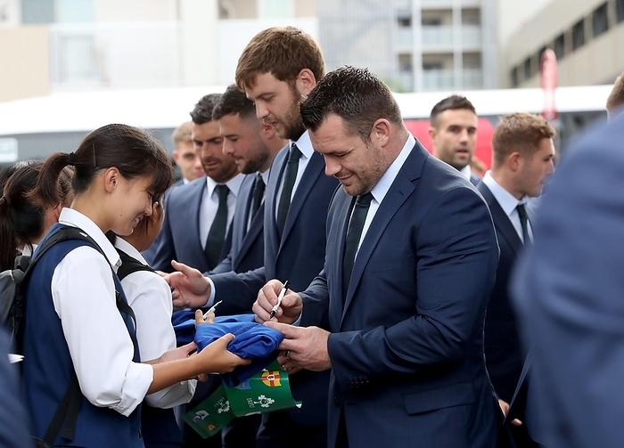 2019 Rugby World Cup Ireland Welcome Ceremony Mihama Bunka Hall Chiba Prefecture Tokyo Japan 13 2019 Rugby World Cup Ireland Welcome Ceremony, Mihama Bunka Hall, Chiba Prefecture, Tokyo, Japan 13 9 2019 Cian Healy and Iain Henderson sign autographs for fans before the ceremony Cian Healy and Iain Henderson sign autographs for fans before the ceremony 13 9 2019 