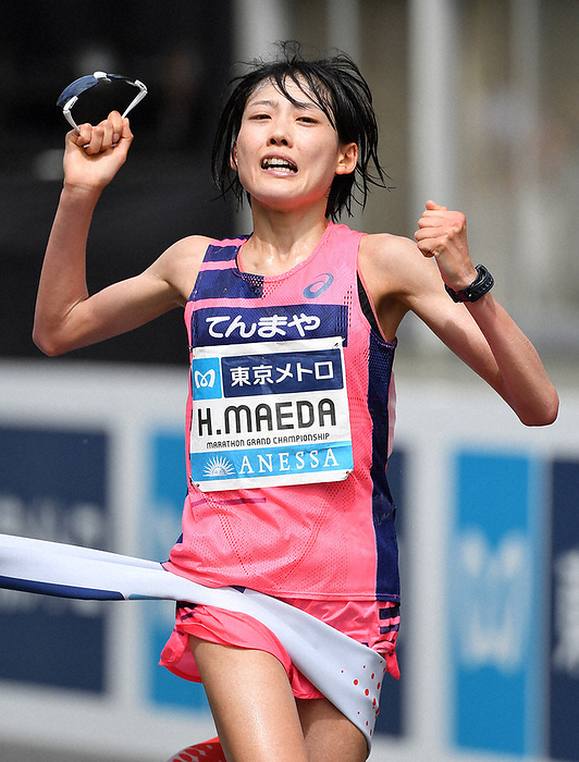 Marathon Grand Championship Women s Goal Maeda Wins Honan Maeda finishes in first place in the women s race in Minato ku, Tokyo, Sept. 15, 2019  photo by Toshiki Miyama.
