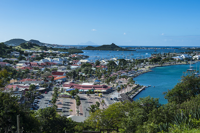 France Caribbean, Antilles, Sint Maarten, View over Marigot, Oversea France