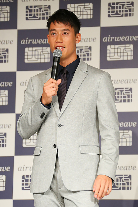 Airweave promotional event in Tokyo Japan s professional tennis player Kei Nishikori attends a promotional event for Japanese mattress maker Airweave in Tokyo, Japan on September 24, 2019.  Photo by Pasya AFLO 