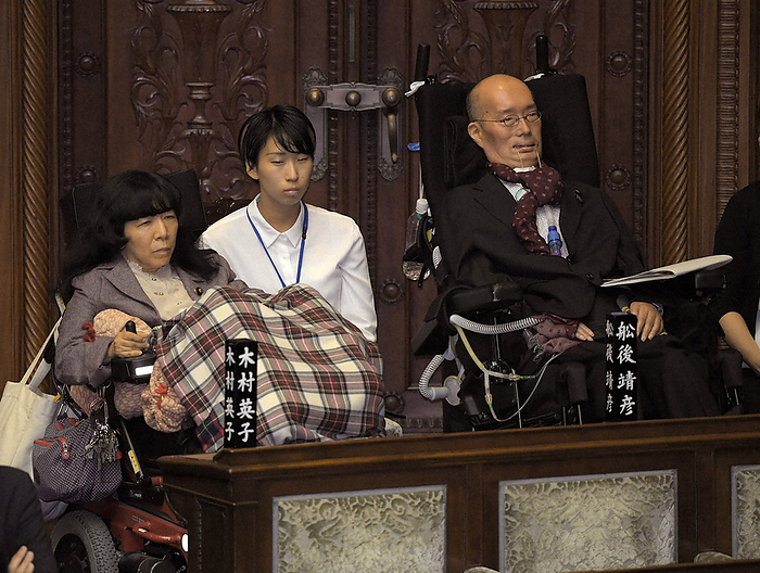 FUNAGO Yasuhiko, Member of the House of Councillors, delivers his policy speech Congressman Yasuhiko Funago listens to a policy speech in the Diet in Chiyoda Ward, Tokyo, Japan, October 4, 2019, 3:05 p.m. Photo by Koichiro Tezuka