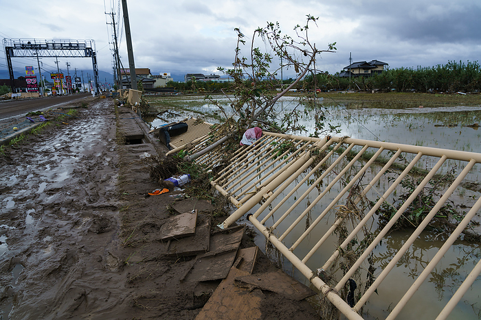 Typhoon Hagibis aftermath in Japan The Chikuma River overflows due to Typhoon Hagibis in Nagano Prefecture, central Japan, on October 13, 2019.  Photo by Tomohiro Takahashi AFLO 