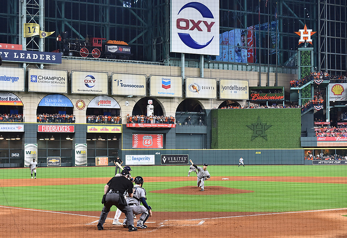 Masahiro Tanaka  Yankees  ALCS New York Yankees starting pitcher Masahiro Tanaka pitches against the Houston Astros during the Major League Baseball American League Championship Series Game One at Minute Maid Park in Houston, Texas, United States on October 12, 2019.  Photo by AFLO 
