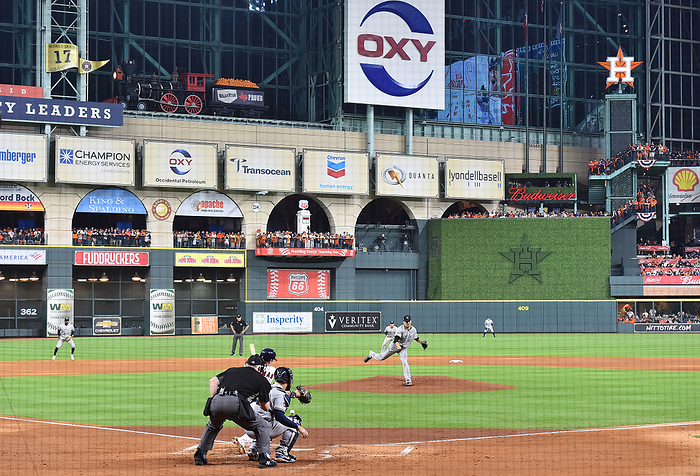 Masahiro Tanaka  Yankees  ALCS New York Yankees starting pitcher Masahiro Tanaka pitches against the Houston Astros during the Major League Baseball American League Championship Series Game One at Minute Maid Park in Houston, Texas, United States on October 12, 2019.  Photo by AFLO 