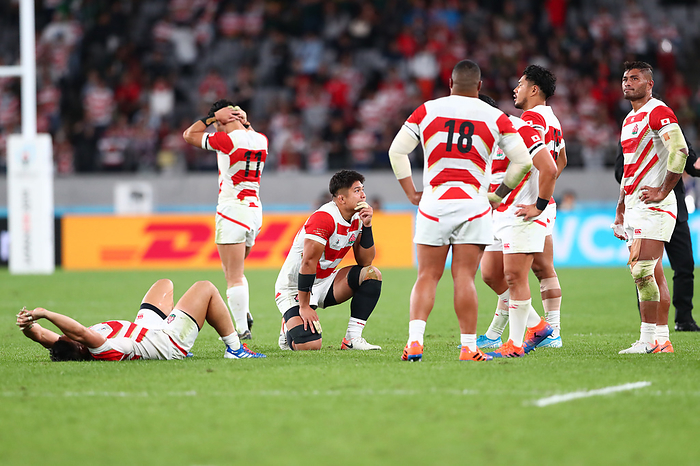 2019 Rugby World Cup Quarterfinals Japan Loses to South Africa, Fails to Advance to Best Four Japan national team   Japan team group  JPN ,. OCTOBER 20, 2019   Rugby : 2019 Rugby World Cup Quarter final match between Japan 3 26 South Africa at Tokyo Stadium in Tokyo, Japan. Photo by Yohei Osada AFLO SPORT 