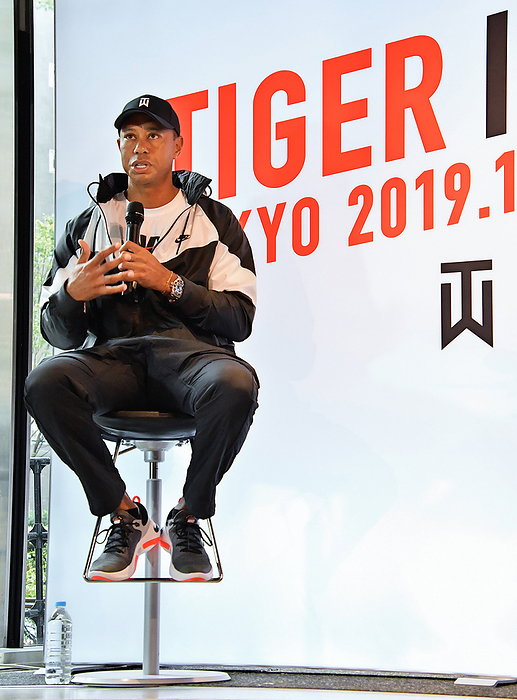 Tiger Is Back Tiger Woods attends the event  Tiger Is Back  at Nike Harajuku store in Tokyo, Japan on Sunday, October 20, 2019.  Photo by AFLO 