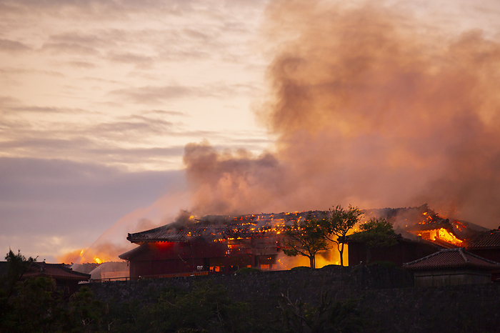 Fire at Shuri Castle Flames at Shuri Castle  Shurijo  in Naha on the morning of October 31, 2019 in Okinawa, Japan. A fire broke out at the World Heritage listed site during the early hours of the morning.  Photo by Kohayakawa Wataru AFLO  