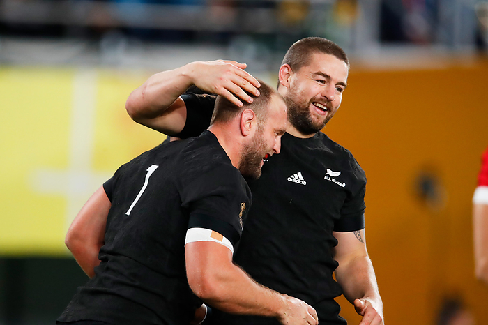 2019 Rugby World Cup 3rd Place Match  L to R   Joe Moody,  Dane Coles  NZL ,  NOVEMBER 1, 2019   Rugby :  2019 Rugby World Cup  3rd place match  between New Zealand 40 17 Wales  at Tokyo Stadium in Tokyo, Japan.   Photo by Naoki Morita AFLO SPORT 