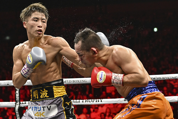 World Boxing Super Series bantamweight final match Naoya Inoue of Japan  L  and Nonito Donaire of Philippines fight in the 7th round of their World Boxing Super Series bantamweight final match at Saitama Super Arena in Saitama, Japan on November 7, 2019.  Photo by Hiroaki Yamaguchi AFLO 