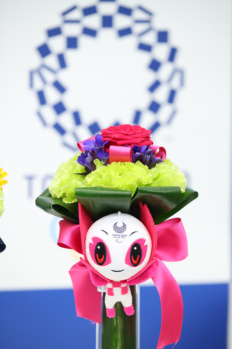 Tokyo 2020 Preview Victory Bouquet Design Announced Victory bouquet Victory bouquet,. November 12, 2019 : Tokyo 2020 Olympic organizing committee announces the victory bouquet for the Olympic and Paralympic Games in Tokyo, Japan.  Photo by Yohei Osada AFLO SPORT 