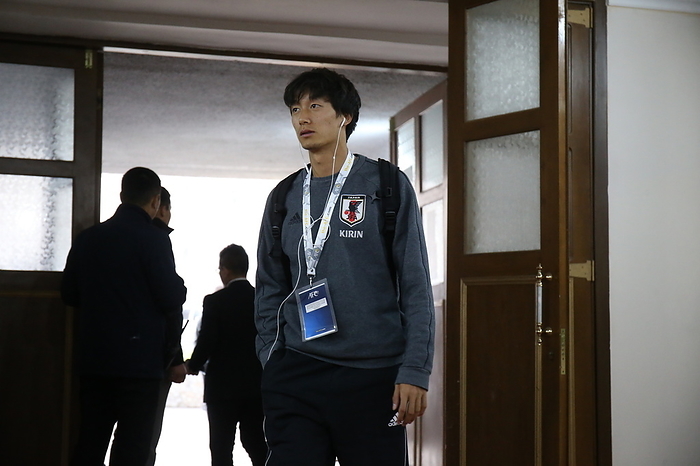2022 FIFA World Cup Asia 2nd Preliminary Round Japan s Genki Haraguchi arrives at the stadium before the FIFA World Cup Qatar 2022 Asian Qualifier Second Round Group F match between Kyrgyzstan   Japan at Dolen Omurzakov Stadium in Bishkek, Kyrgyzstan, November 14, 2019.  Photo by JFA AFLO 