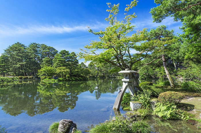 Kanazawa City, Ishikawa Prefecture Kenrokuen Garden in fresh green