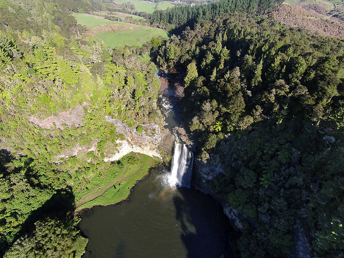 New Zealand Hunua Falls, Hunua Ranges, Auckland, North Island, New Zealand   drone aerial