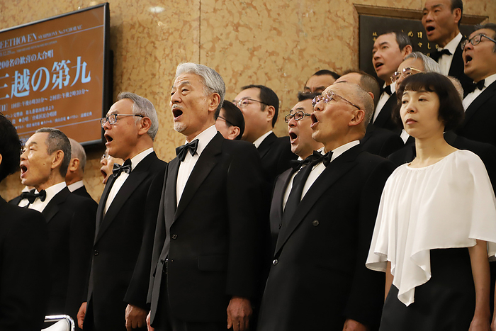220 amateur chorus group singers perform Beethoven s No.9 symphony  Choral  December 29, 2019, Tokyo, Japan   220 amateur chorus group members perform Beethoven s No.9 symphony  Choral  to attract year end shoppers at the 35th annual concert at the Mitsukoshi department store in Tokyo on Sunday, December 29, 2019.     Photo by Yoshio Tsunoda AFLO 
