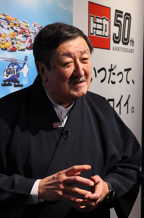 Japanese toymaker Tomy holds the 50th anniversary event of the company s minicar brand Tomica January 15, 2020, Tokyo, Japan   Japanese toymaker Tomy chairman and CEO Kantaro Tomiyama smiles as he attends the 50th anniversary event of the company s minicar brand  Tomica  in Tokyo on Wednesday, January 15, 2020. Tomy sold more than 1,050 models and over 670 million units Tomica minicar in a half century.     Photo by Yoshio Tsunoda AFLO 